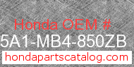 Honda 175A1-MB4-850ZB genuine part number image