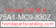 Honda 175A1-MC9-830Z genuine part number image