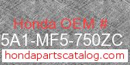 Honda 175A1-MF5-750ZC genuine part number image