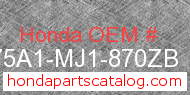Honda 175A1-MJ1-870ZB genuine part number image