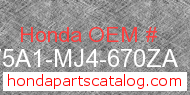 Honda 175A1-MJ4-670ZA genuine part number image