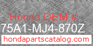 Honda 175A1-MJ4-870Z genuine part number image