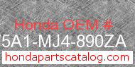 Honda 175A1-MJ4-890ZA genuine part number image