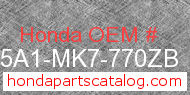 Honda 175A1-MK7-770ZB genuine part number image