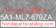 Honda 175A1-ML7-670ZA genuine part number image