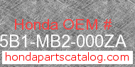 Honda 175B1-MB2-000ZA genuine part number image