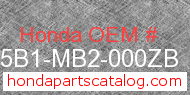 Honda 175B1-MB2-000ZB genuine part number image