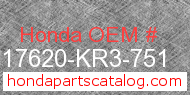 Honda 17620-KR3-751 genuine part number image