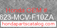 Honda 17623-MCV-F10ZA genuine part number image