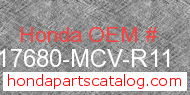 Honda 17680-MCV-R11 genuine part number image