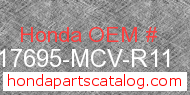 Honda 17695-MCV-R11 genuine part number image