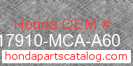 Honda 17910-MCA-A60 genuine part number image