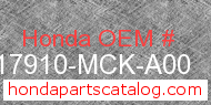 Honda 17910-MCK-A00 genuine part number image
