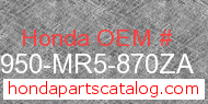 Honda 17950-MR5-870ZA genuine part number image