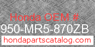 Honda 17950-MR5-870ZB genuine part number image