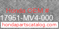 Honda 17951-MV4-000 genuine part number image