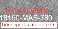 Honda 18150-MAS-780 genuine part number image