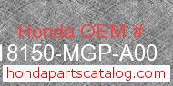 Honda 18150-MGP-A00 genuine part number image