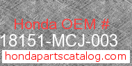 Honda 18151-MCJ-003 genuine part number image