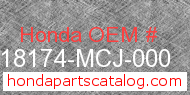 Honda 18174-MCJ-000 genuine part number image
