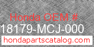 Honda 18179-MCJ-000 genuine part number image
