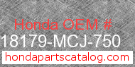 Honda 18179-MCJ-750 genuine part number image