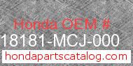 Honda 18181-MCJ-000 genuine part number image