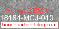 Honda 18184-MCJ-010 genuine part number image