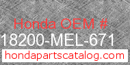 Honda 18200-MEL-671 genuine part number image