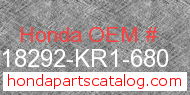 Honda 18292-KR1-680 genuine part number image