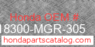 Honda 18300-MGR-305 genuine part number image