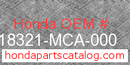 Honda 18321-MCA-000 genuine part number image