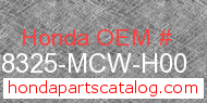Honda 18325-MCW-H00 genuine part number image