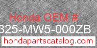 Honda 18325-MW5-000ZB genuine part number image