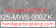 Honda 18325-MW5-000ZK genuine part number image