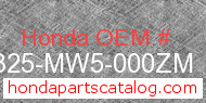 Honda 18325-MW5-000ZM genuine part number image