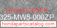 Honda 18325-MW5-000ZP genuine part number image