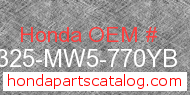 Honda 18325-MW5-770YB genuine part number image
