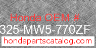 Honda 18325-MW5-770ZF genuine part number image