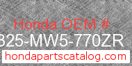 Honda 18325-MW5-770ZR genuine part number image