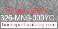 Honda 18326-MN5-000YC genuine part number image