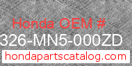 Honda 18326-MN5-000ZD genuine part number image