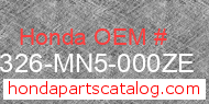Honda 18326-MN5-000ZE genuine part number image