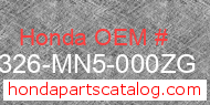 Honda 18326-MN5-000ZG genuine part number image