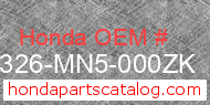 Honda 18326-MN5-000ZK genuine part number image