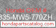 Honda 18335-MW5-770ZH genuine part number image