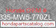 Honda 18335-MW5-770ZL genuine part number image