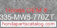 Honda 18335-MW5-770ZT genuine part number image