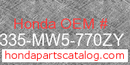 Honda 18335-MW5-770ZY genuine part number image