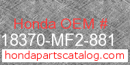 Honda 18370-MF2-881 genuine part number image